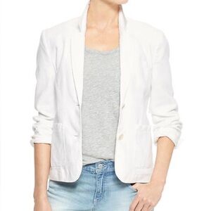 GAP Linen Classic Off White Ivory Blazer Jacket Women’s Size 0 XXS XS